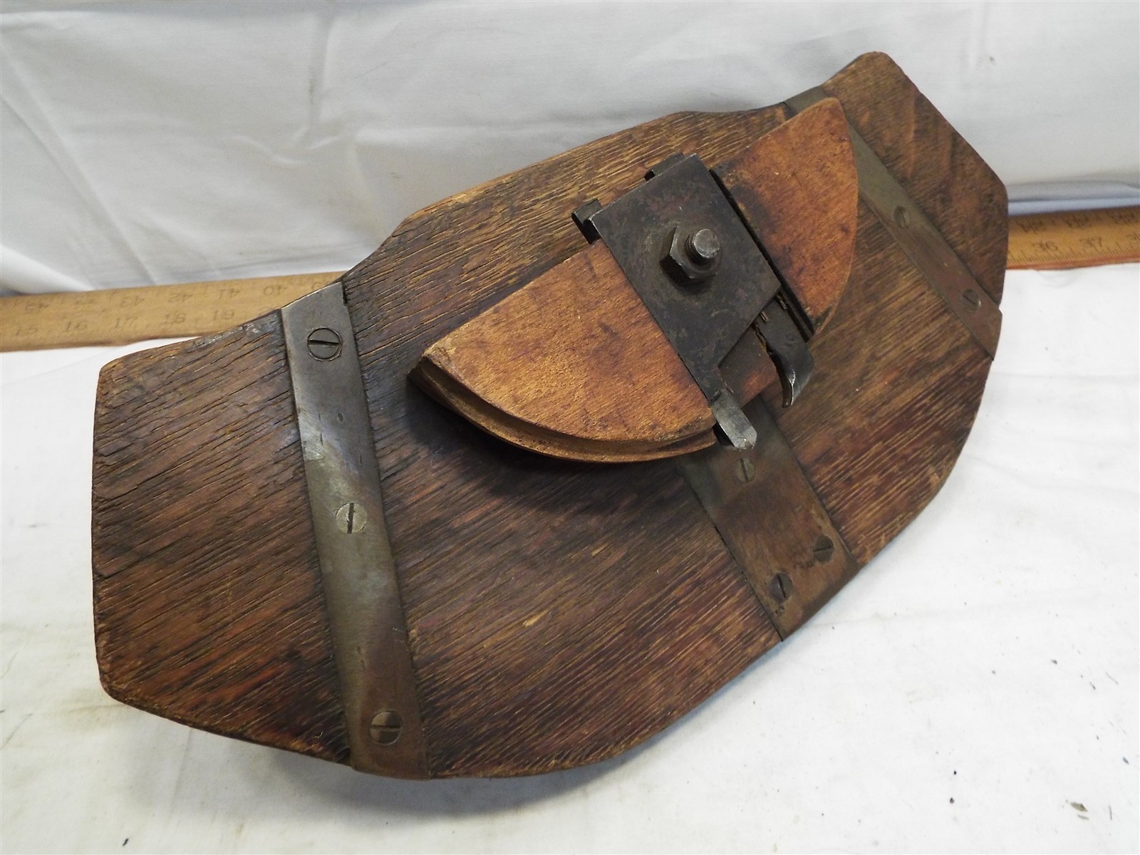 Antique Cooper's Howell Croze Barrel Making Plane Wood Tool Chamfer Plane Lid B