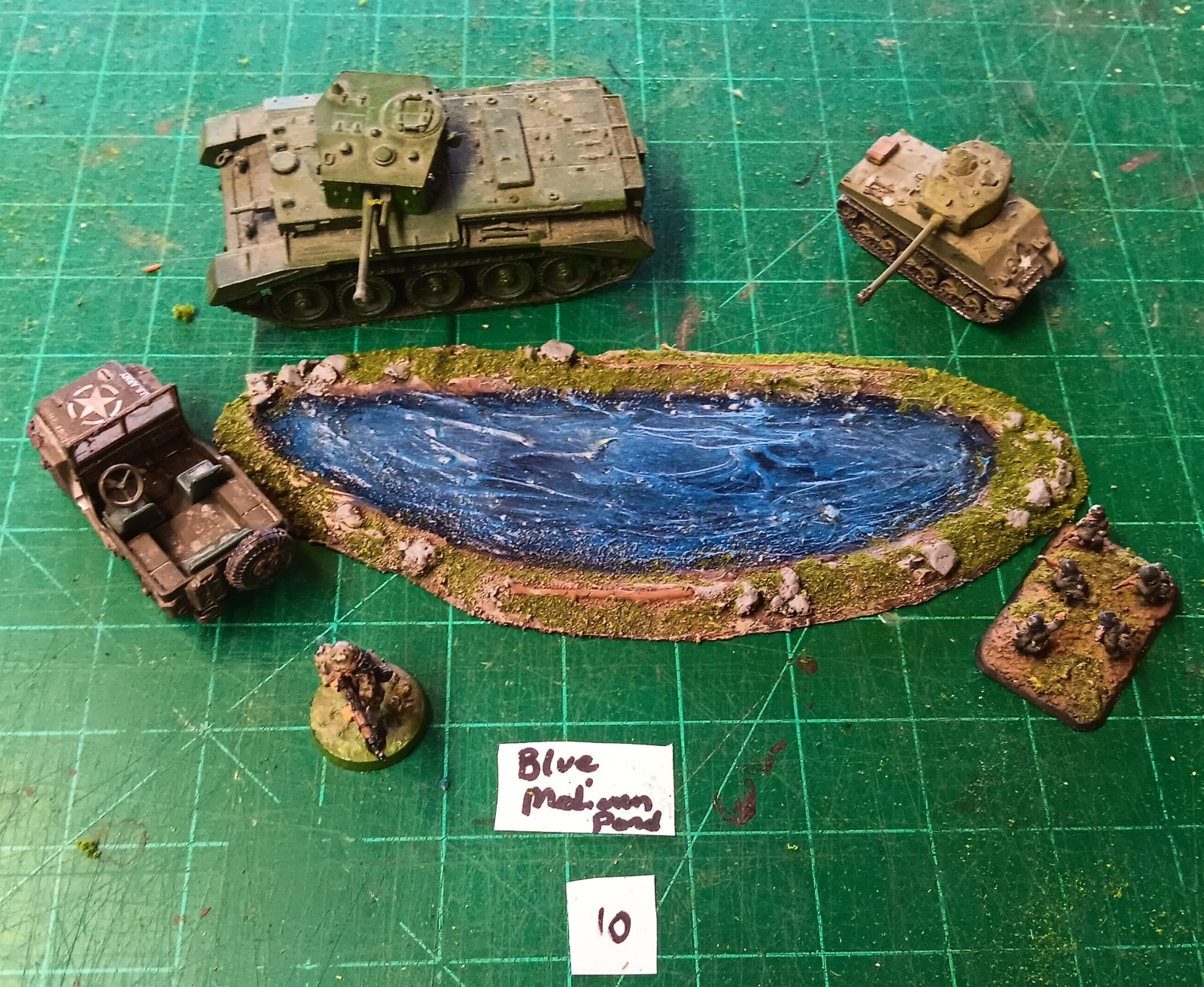 28mm 15mm Warhammer 40k,Bolt action FOW WW2 wargaming Medium Pond #10