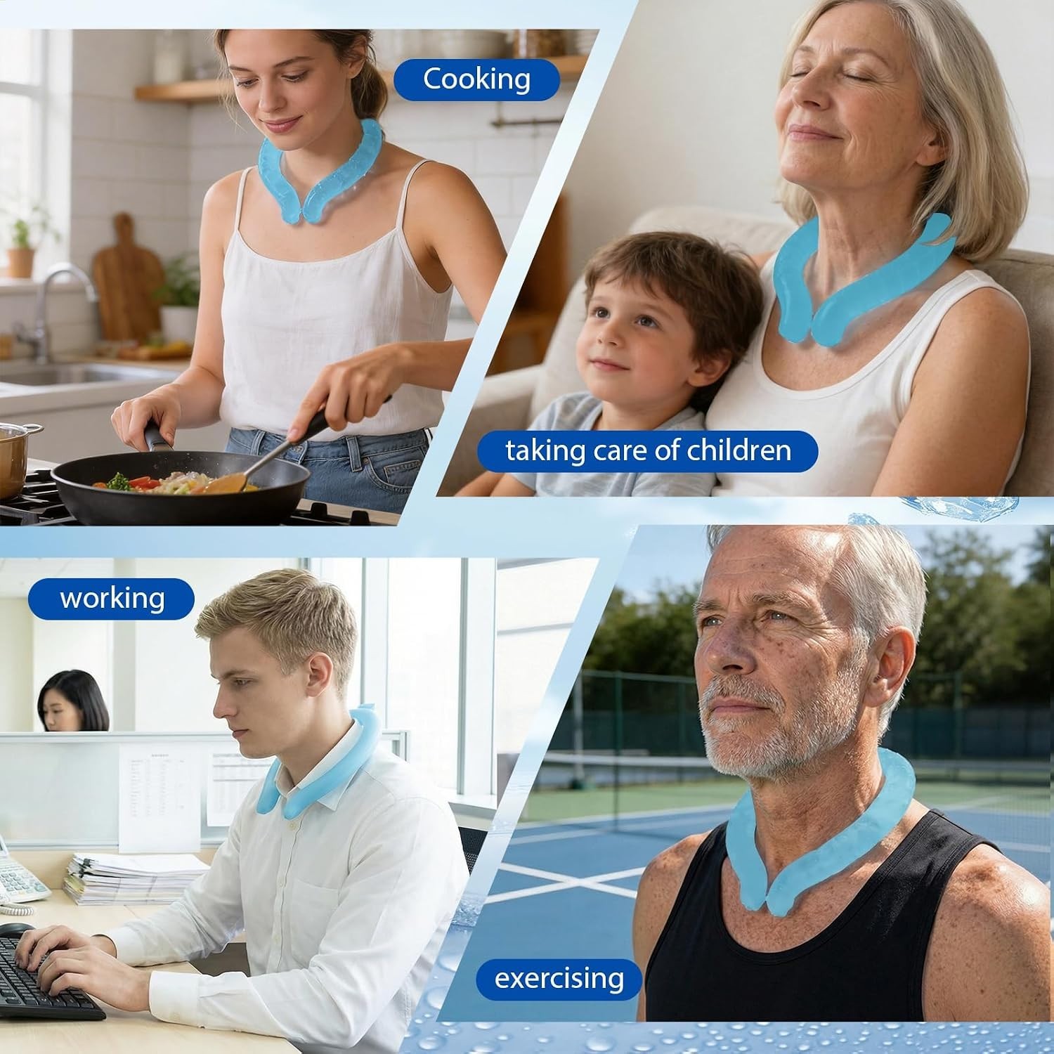Reusable Neck Cooling Tube in Refreshing Blue - The Ultimate Summer Accessory