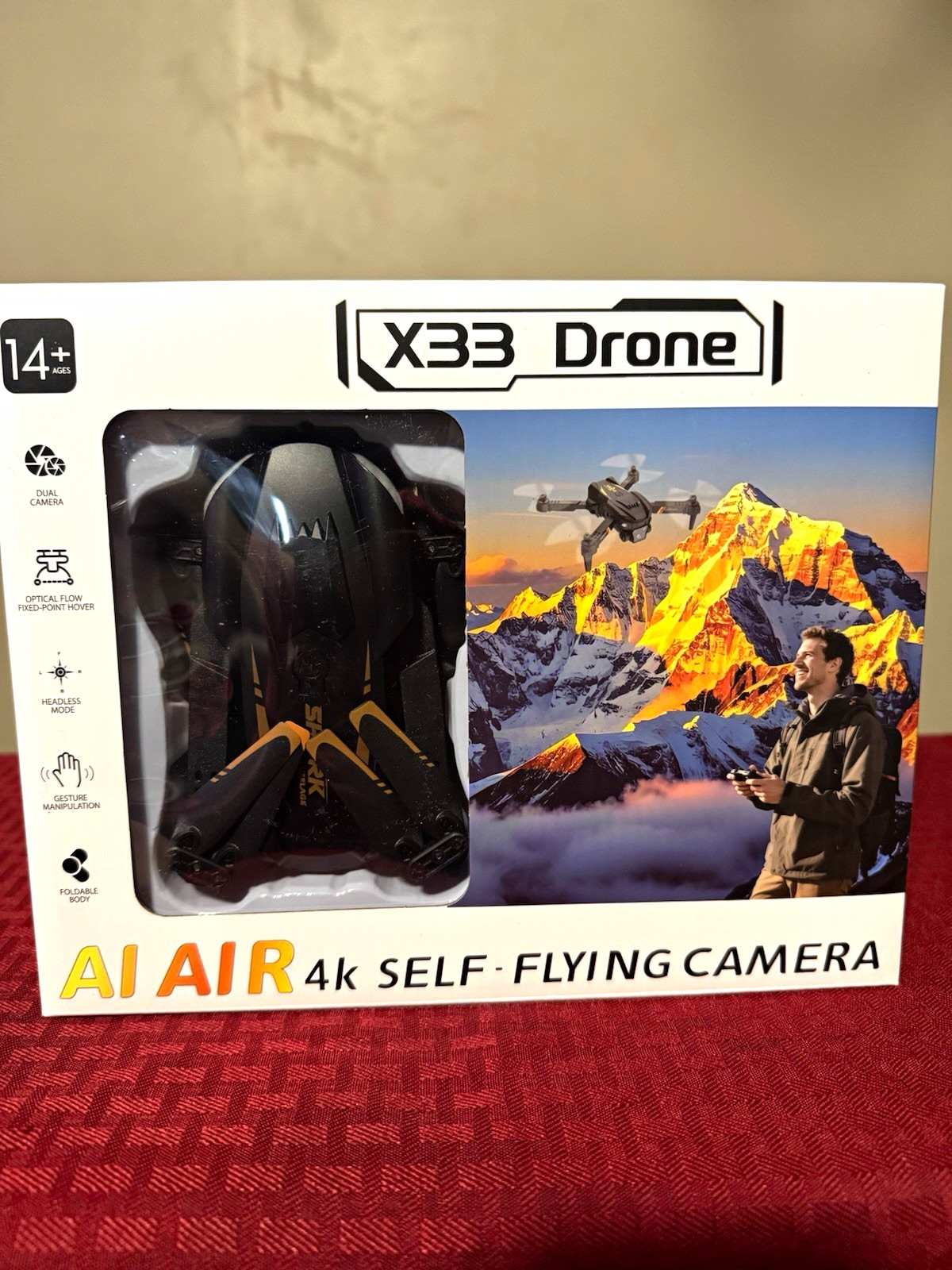 AI AIR X33 4K Dual Camera Selfie Drone Foldable Obstacle Avoid Optical Flow