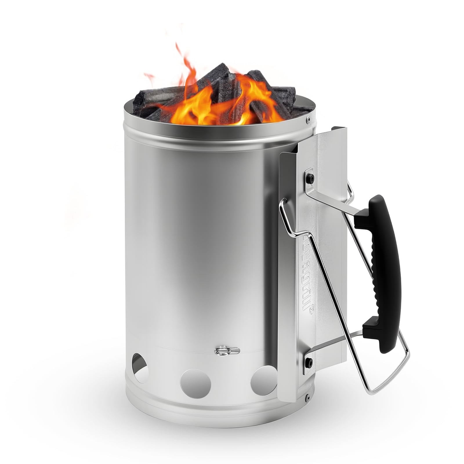 7.5X12inch XL Charcoal Chimney Starter with Electroplated Handle, Durable Fir...