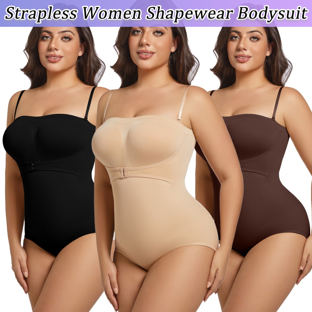 Strapless Women Tummy Control Shapewear Bodysuit Compression Shaper Underwear