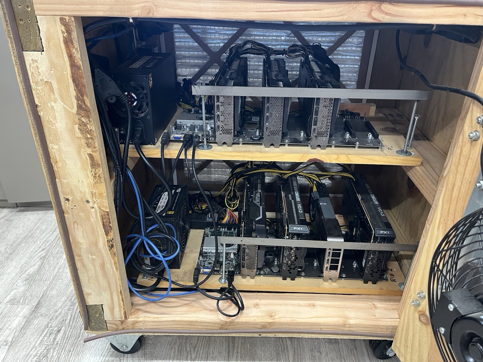 CUSTOM BUILT Crypto Mining Rig 4800w. - (5) Nvidia RTX 3080, (2) Nvidia RTX 3090