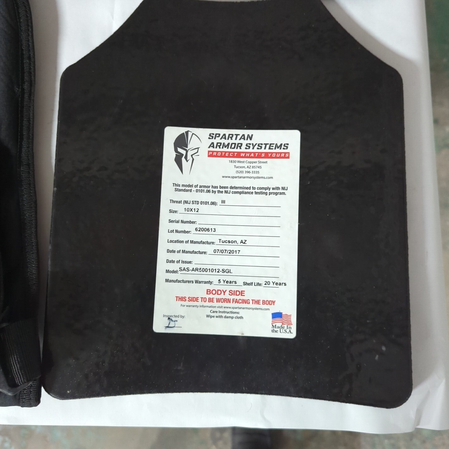 Spartan Omega AR500 Tactical Vest Plate Carrier W/ Steel Level III Armor Plates