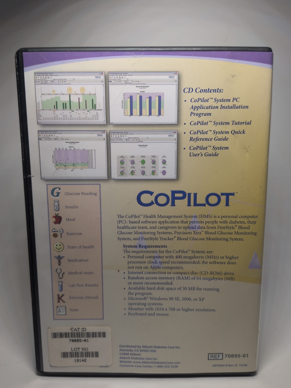 Abbott Copilot Health Management System Version 3.1, CD-ROM Window 98 SE, 2000
