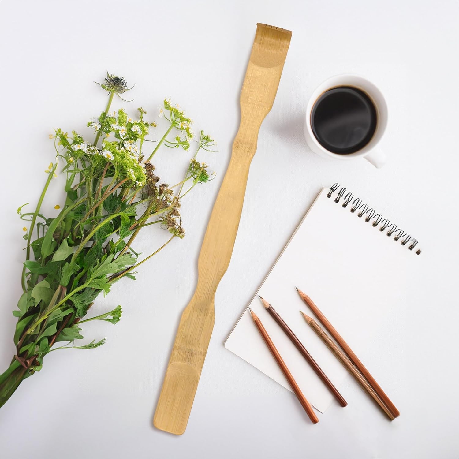 BambooMN 17 Inch Bamboo Wooden Back Scratchers Shoe Horn for Itchy Stress Relief