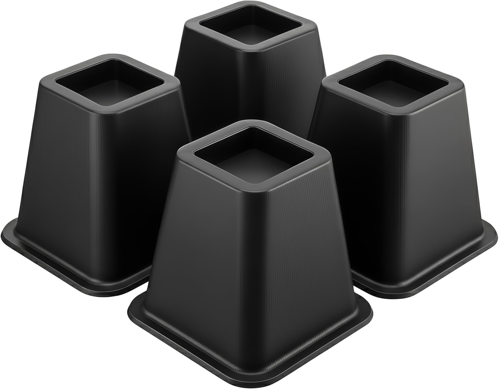 6 Inch Bed Furniture Riser Heavy Duty Stackable Supports 550 lbs Black 4 PCS