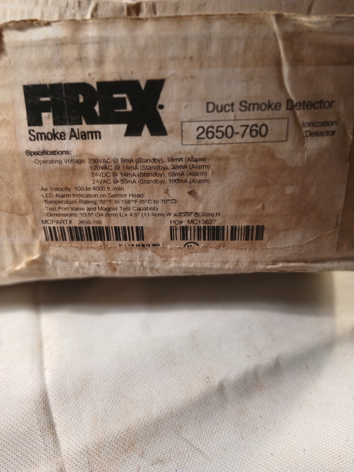 2 Firex 2650-760 Duct Smoke Detectors
