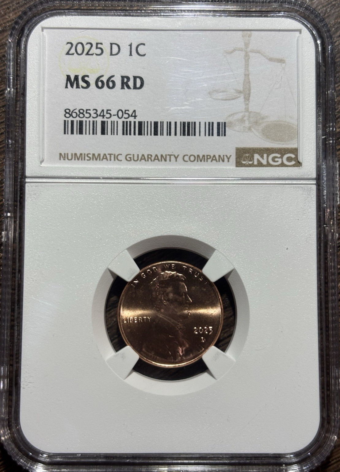 2025 D Lincoln Shield Cent 1C NGC MS66 RD - LAST YEAR OF LINCOLN CENT!!