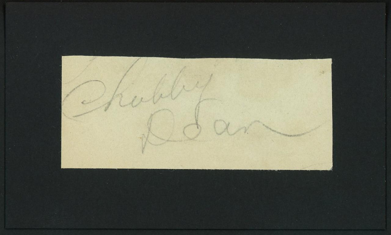 CHUBBY DEAN (1915-1970) autograph cut | Athletics/Indians - signed