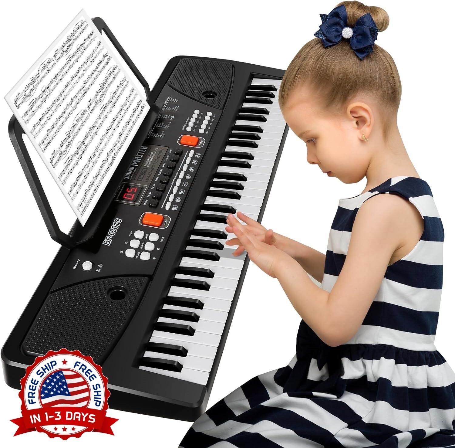 Piano De Teclado 61 Electrónico Música Con Micrófono Para Niños y Niñas Regalo