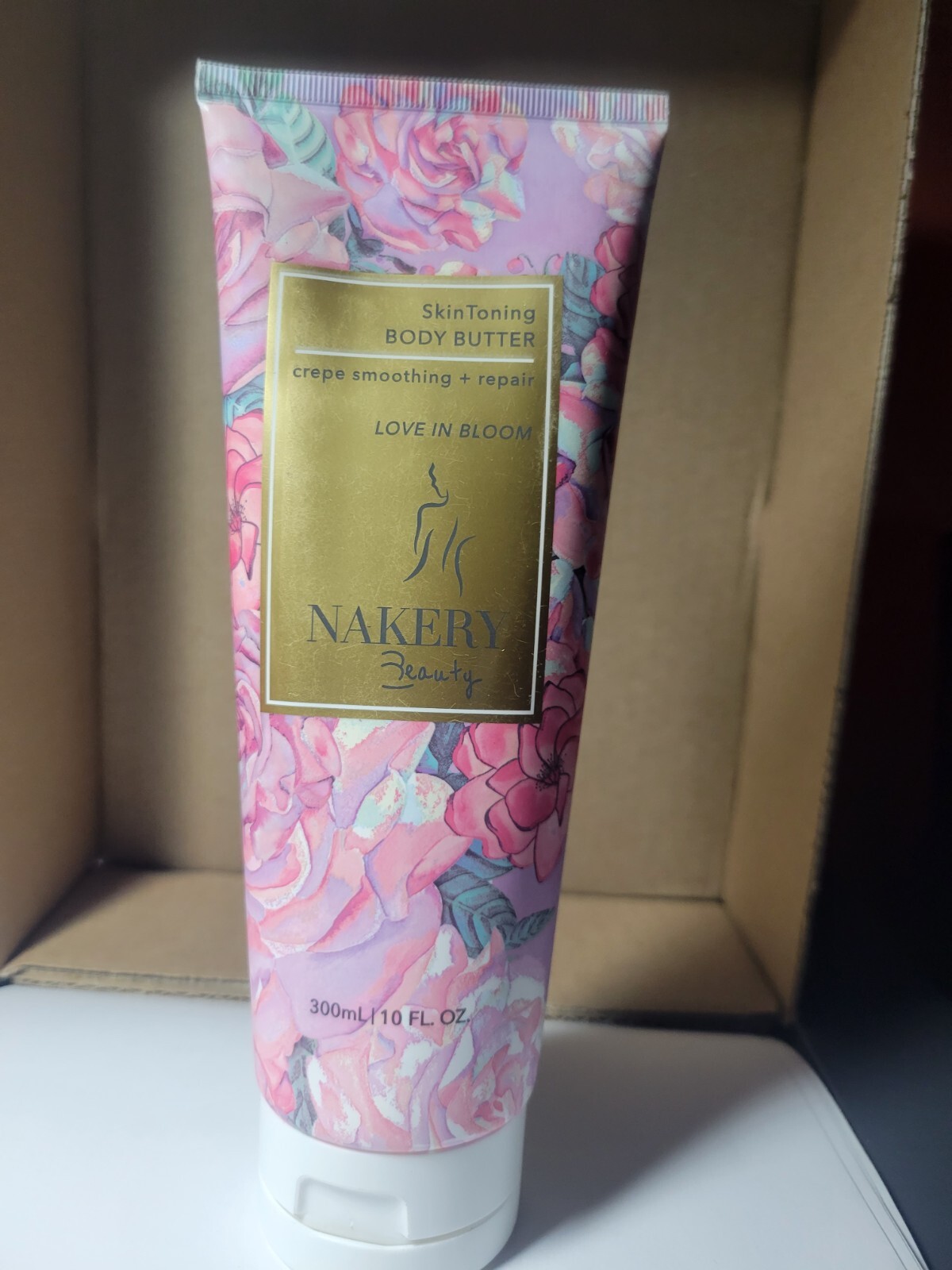 Nakery Beauty Skin Toning Body Butter Crepe Smoothing LOVE IN BLOOM, 10 oz