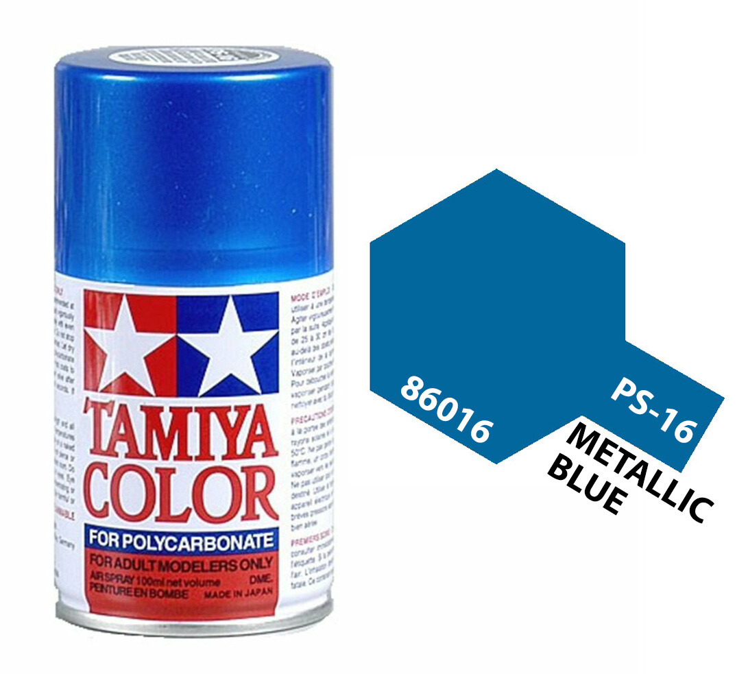 Tamiya 86016 PS-16 Metallic Blue Polycarbonate Lexan RC Spray Paint 100ml - US