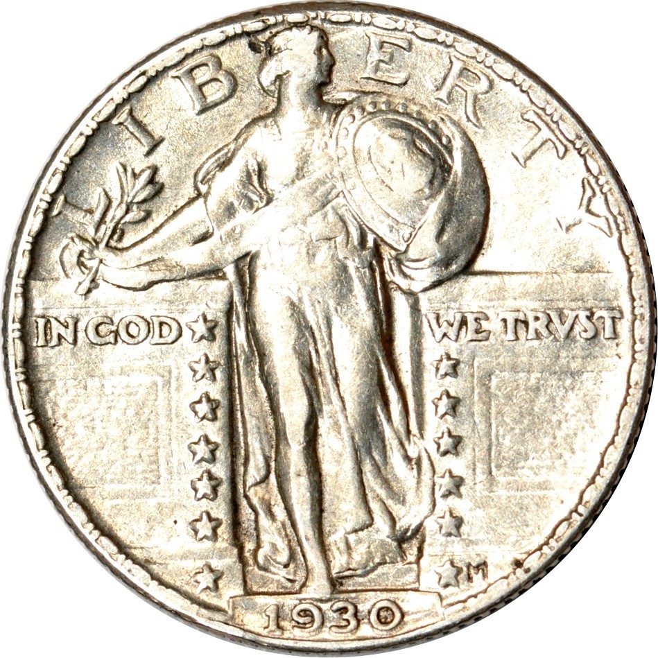 1930 25C Standing Liberty Quarter AU K18821
