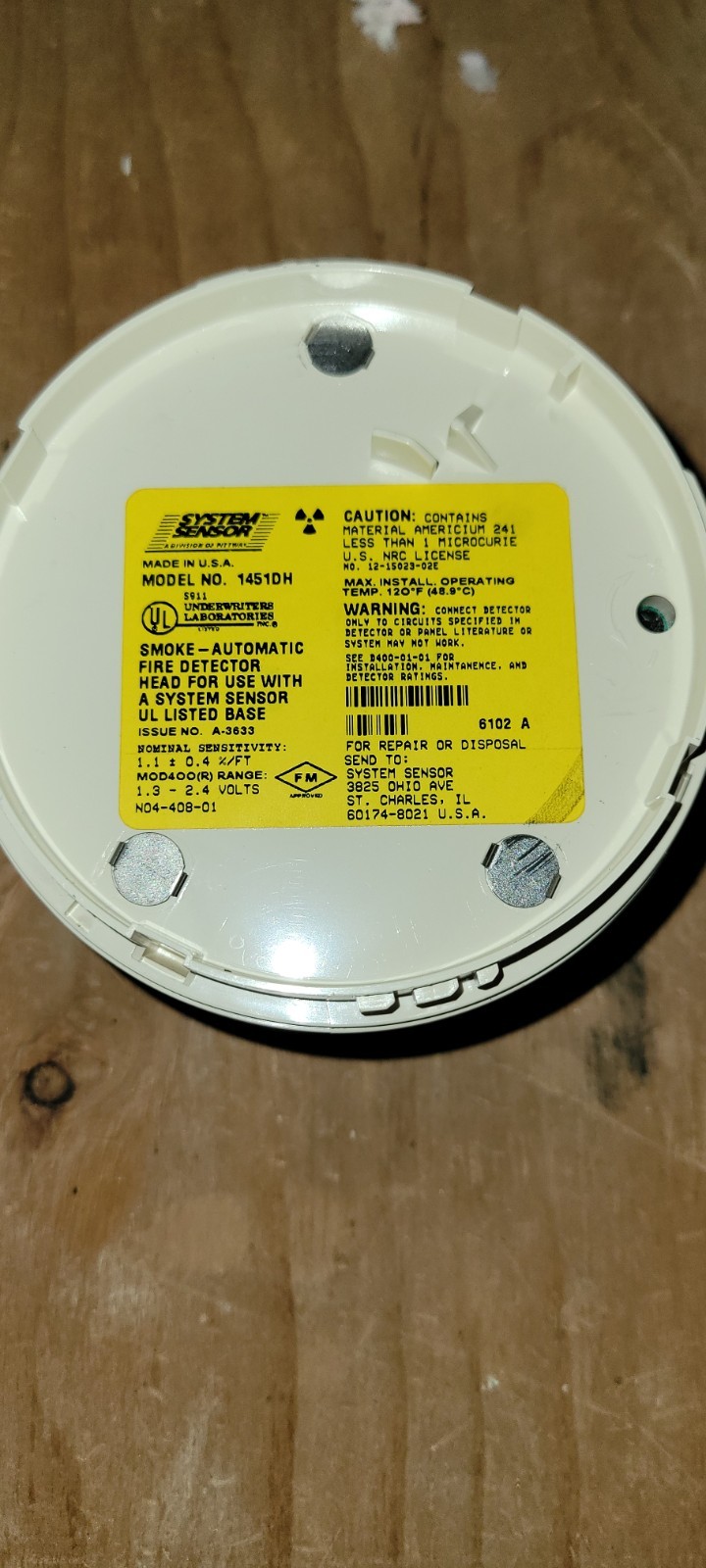 Totaline P270-1000I Duct Detector + System Sensor 1451DH Head — Tested Working