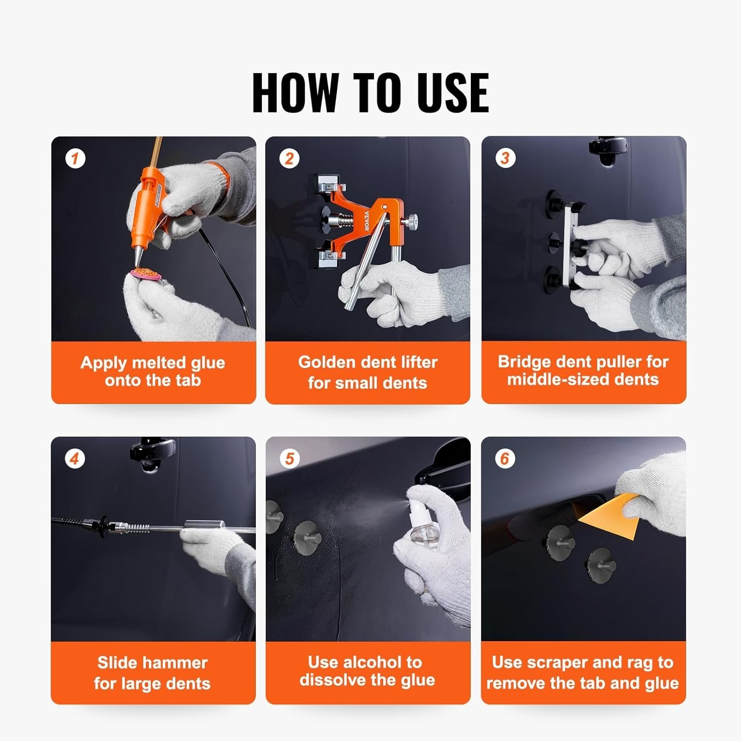 Adjustable Stainless Steel Dent Puller & Slide Hammer Kit for Paintless Repairs