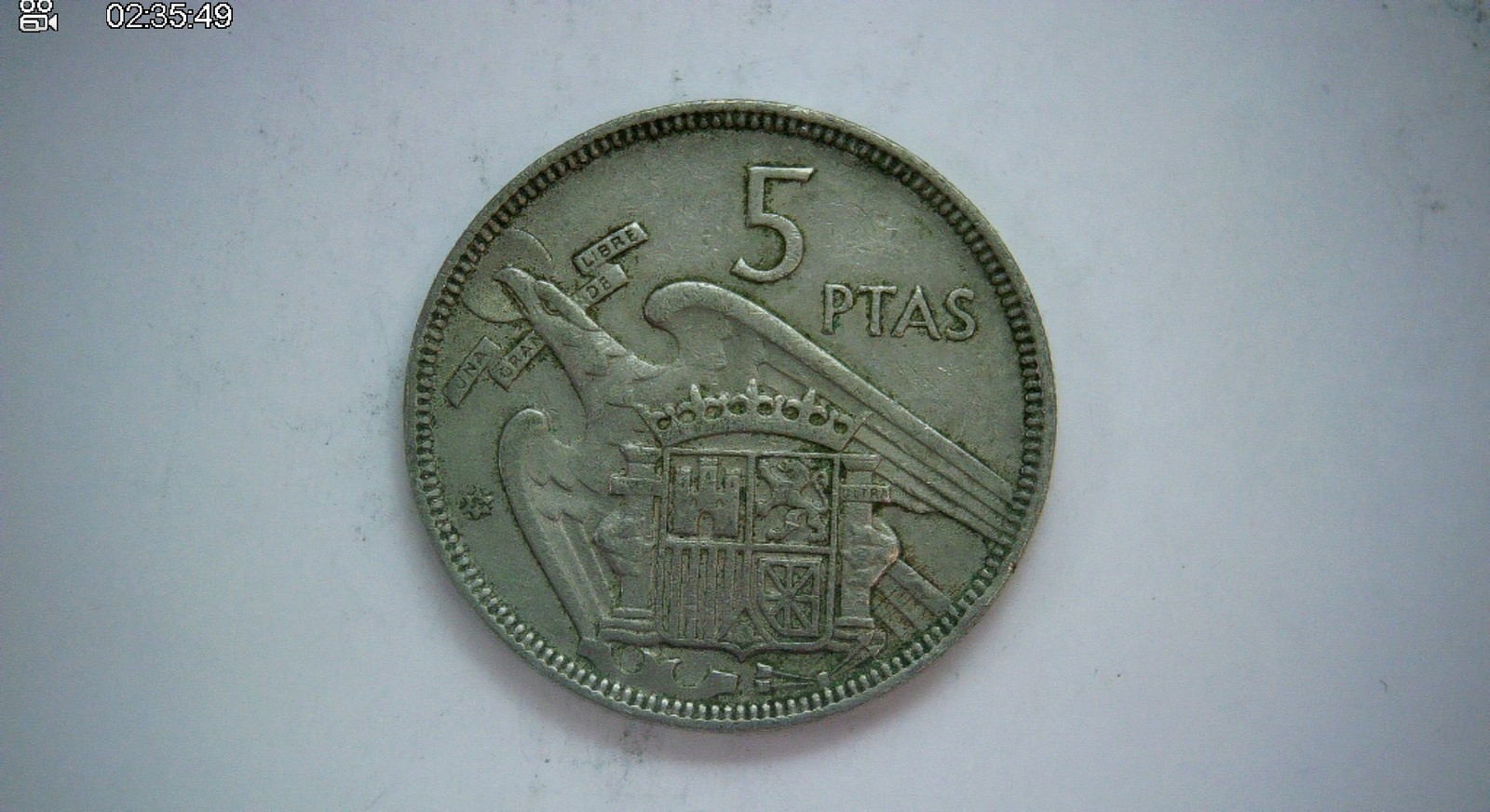 Spain 1957 5 Pesetas Francisco Franco (Caudillo) 5 Pesetas Coin