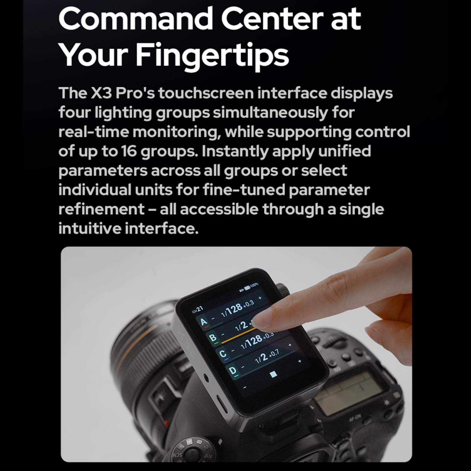 Godox X3Pro F Touchscreen TTL Wireless 2.4" LCD Screen Flash Trigger for Fuji