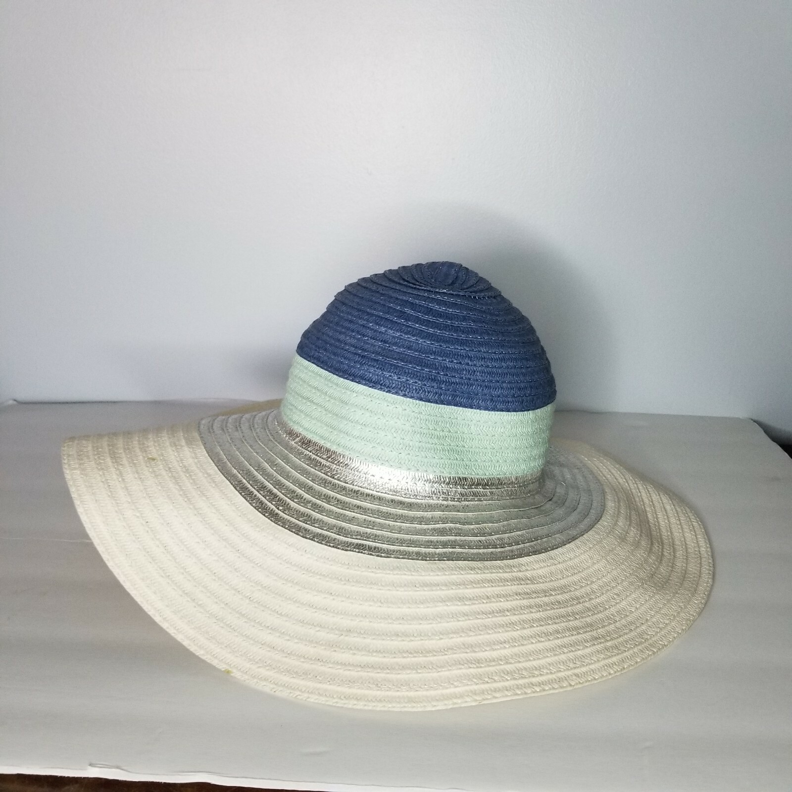 Sun Hat Women's large shade brim blue one size adjustable vacation beach hat
