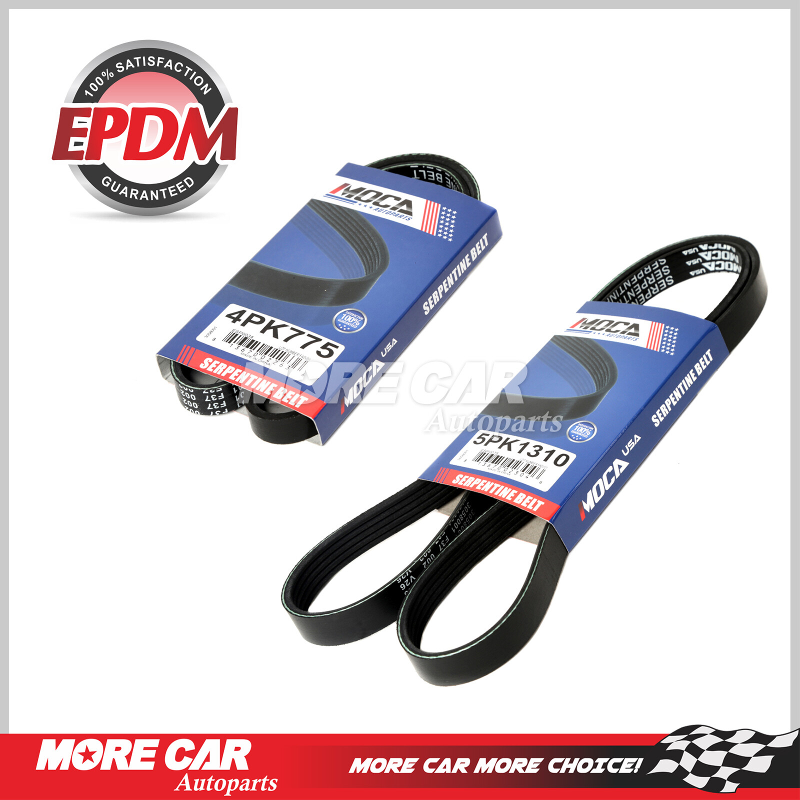 2 Pcs Drive/Serpentine Belt Set ALT/AC-PS for 97-07 Mitsubishi Lancer Mirage