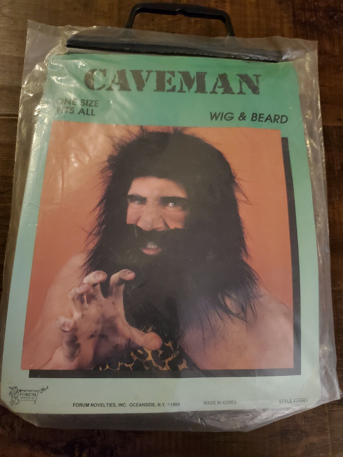 Vintage Halloween 1989 Forum Novelties Caveman brown Wig & Beard big  lebowski