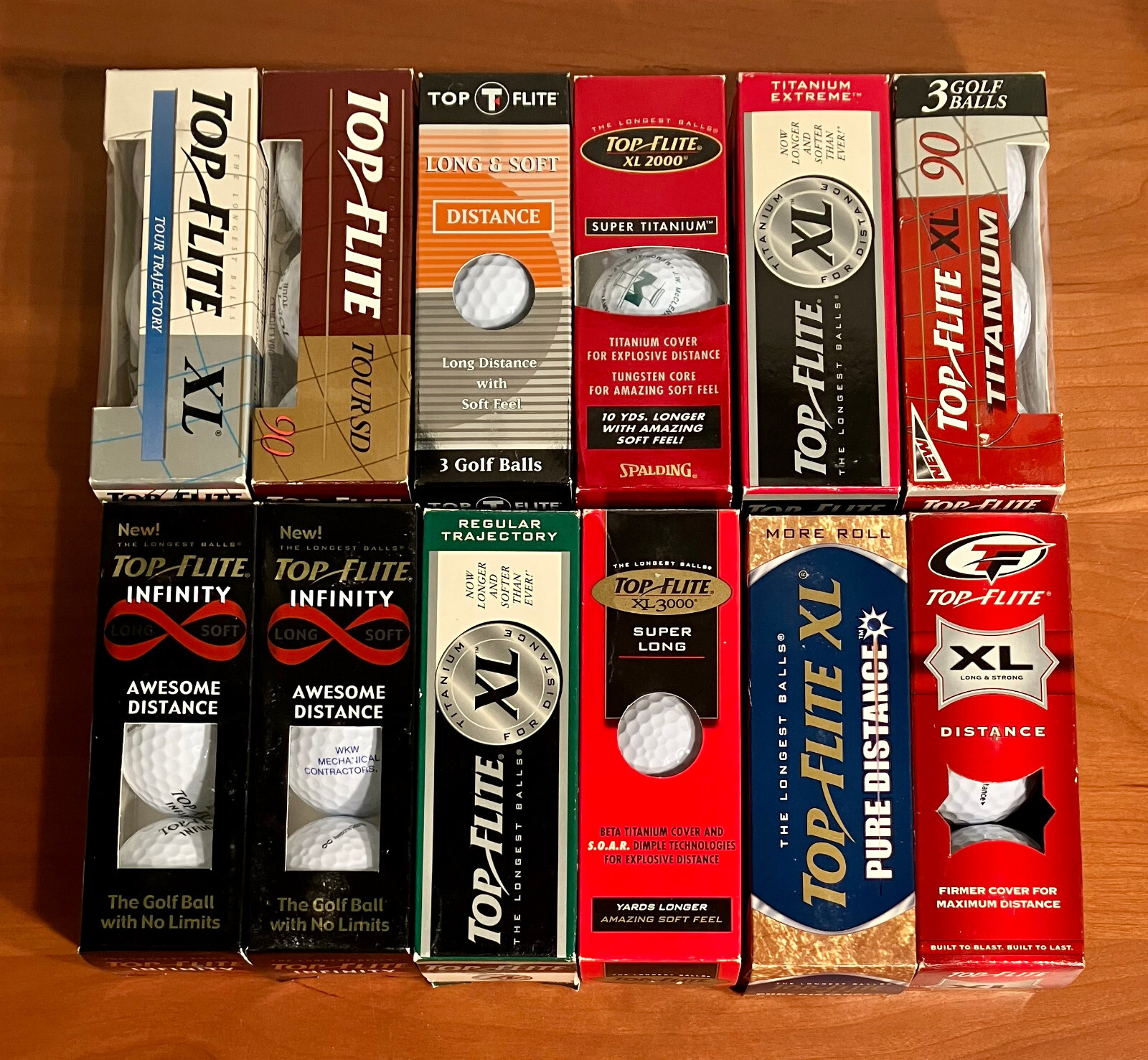 36 (3 Dozen) Top Flite Golf Balls XL Distance Tour Infinity (Some Logos) NOS