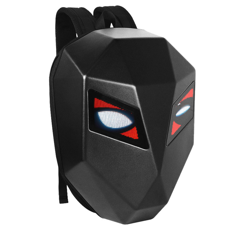 New Cool Tech LED Motorcycle Backpack with Illuminated Eye Display in Black