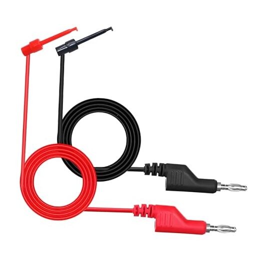 4MM Banana Plug to Test Hook Clips, 3.5Ft Heavy Duty multimeter Banana Test