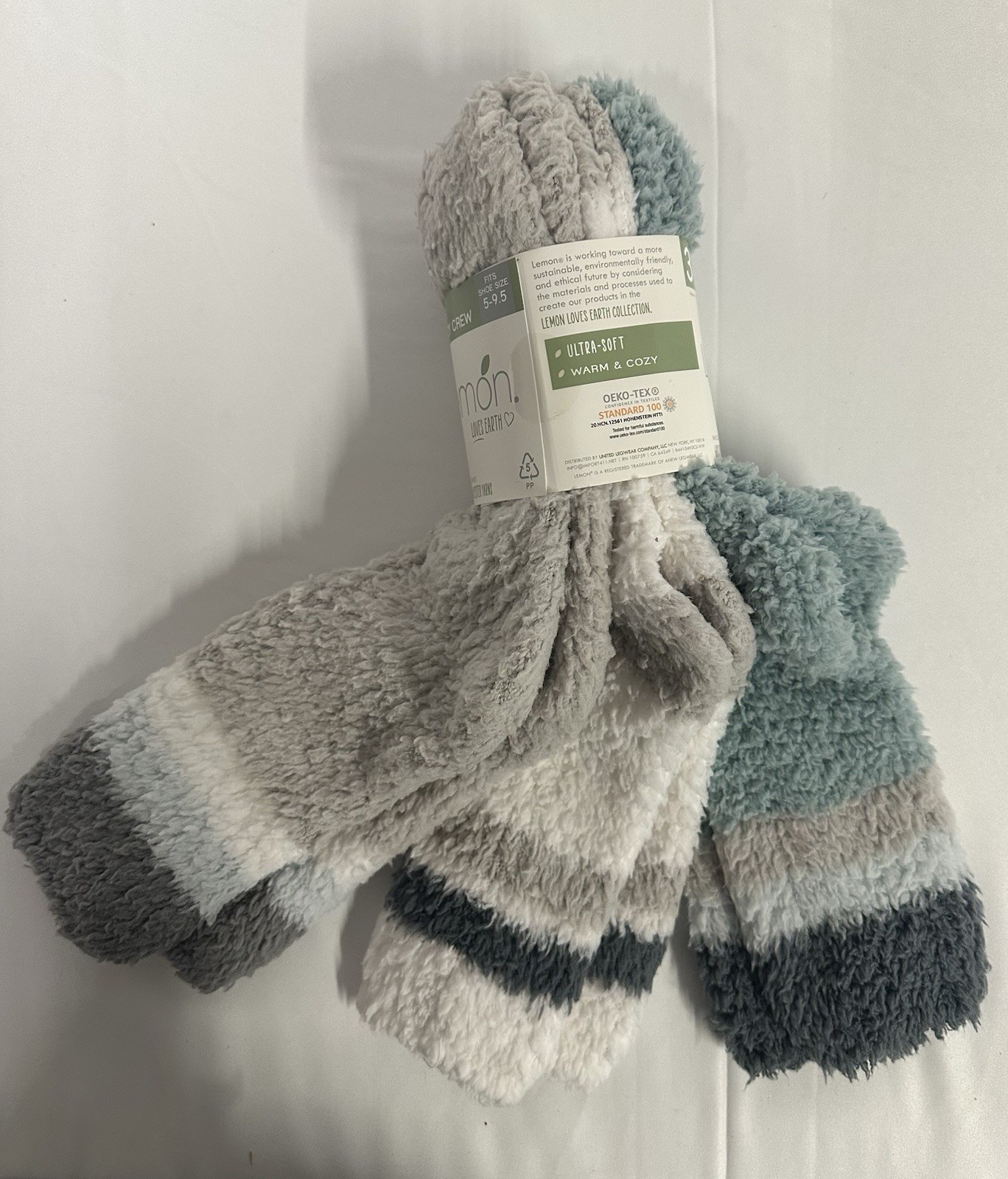 NEW -3 pk. LEMON LOVES EARTH ULTRASOFT WARM SOCKS