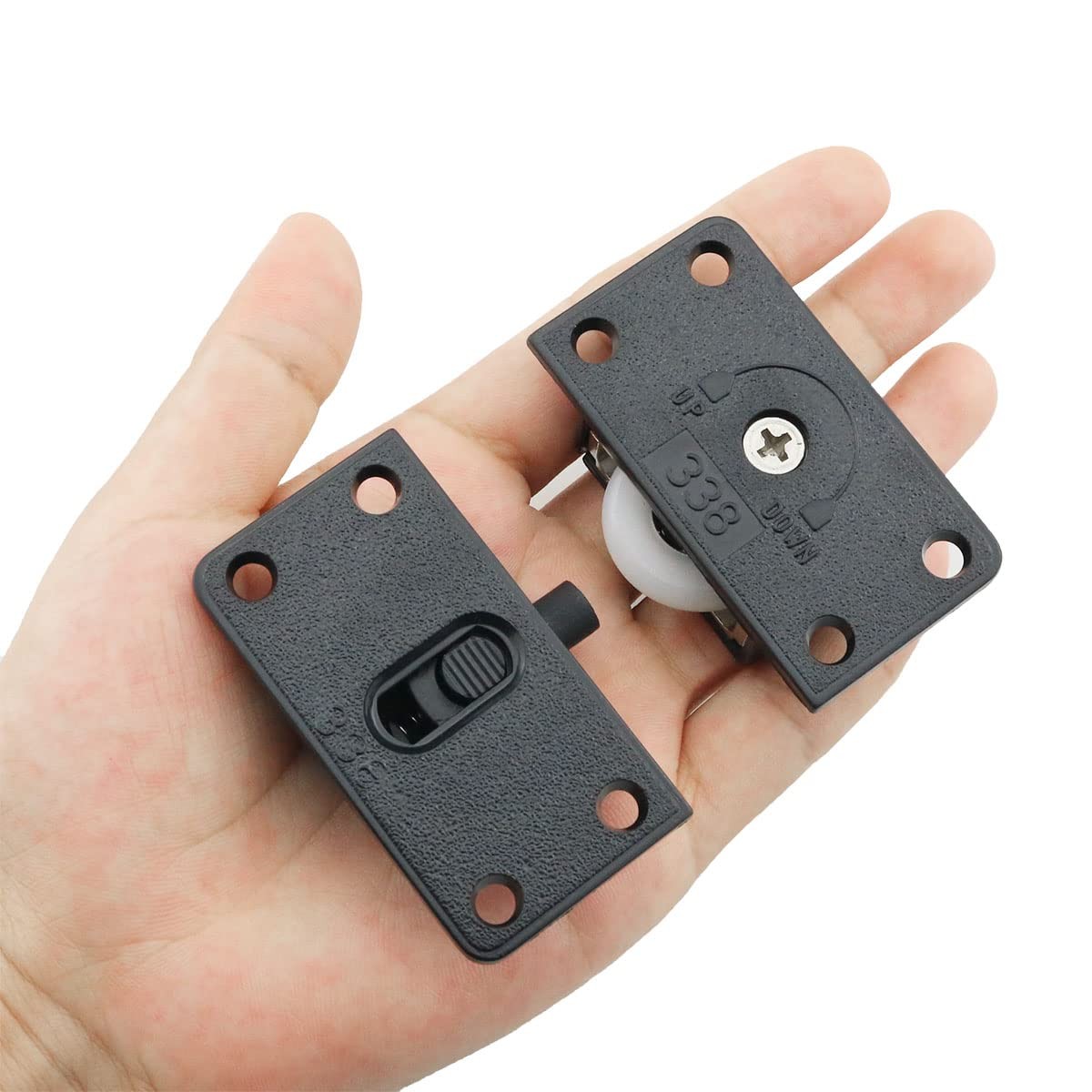 ITROLLE 2Sets Black Sliding Cabinet Hardware Component Home Wardrobe Sliding...