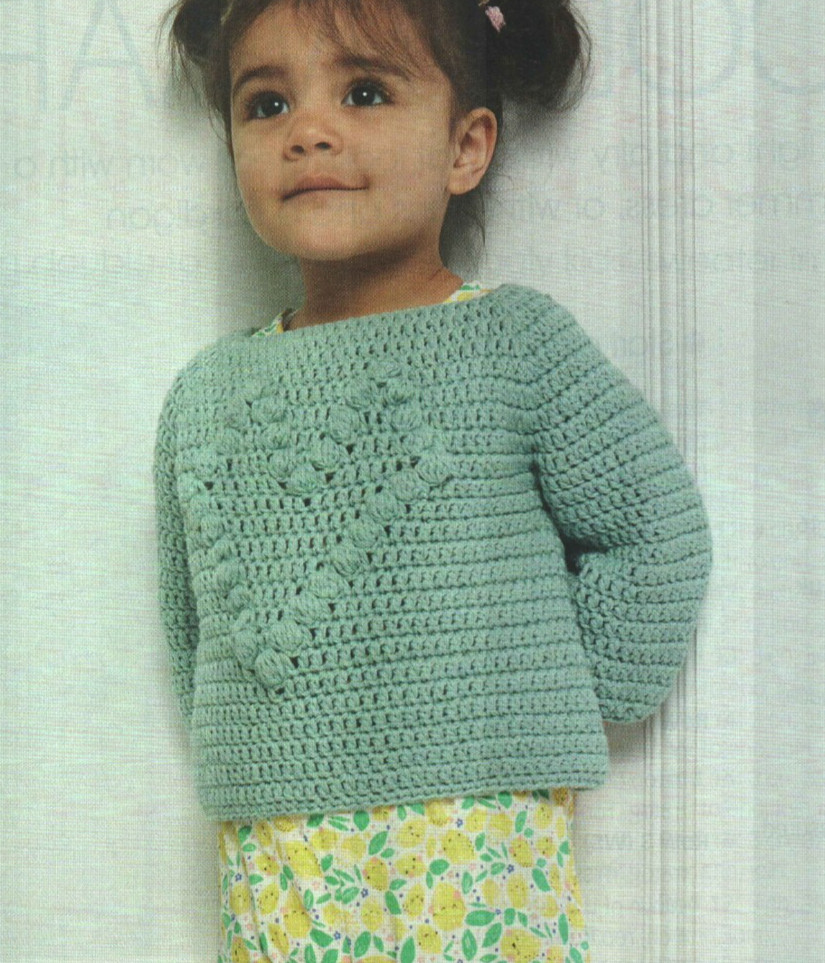 MENTON SWEATER 3 SIZES CROCHET PATTERN INSTRUCTIONS