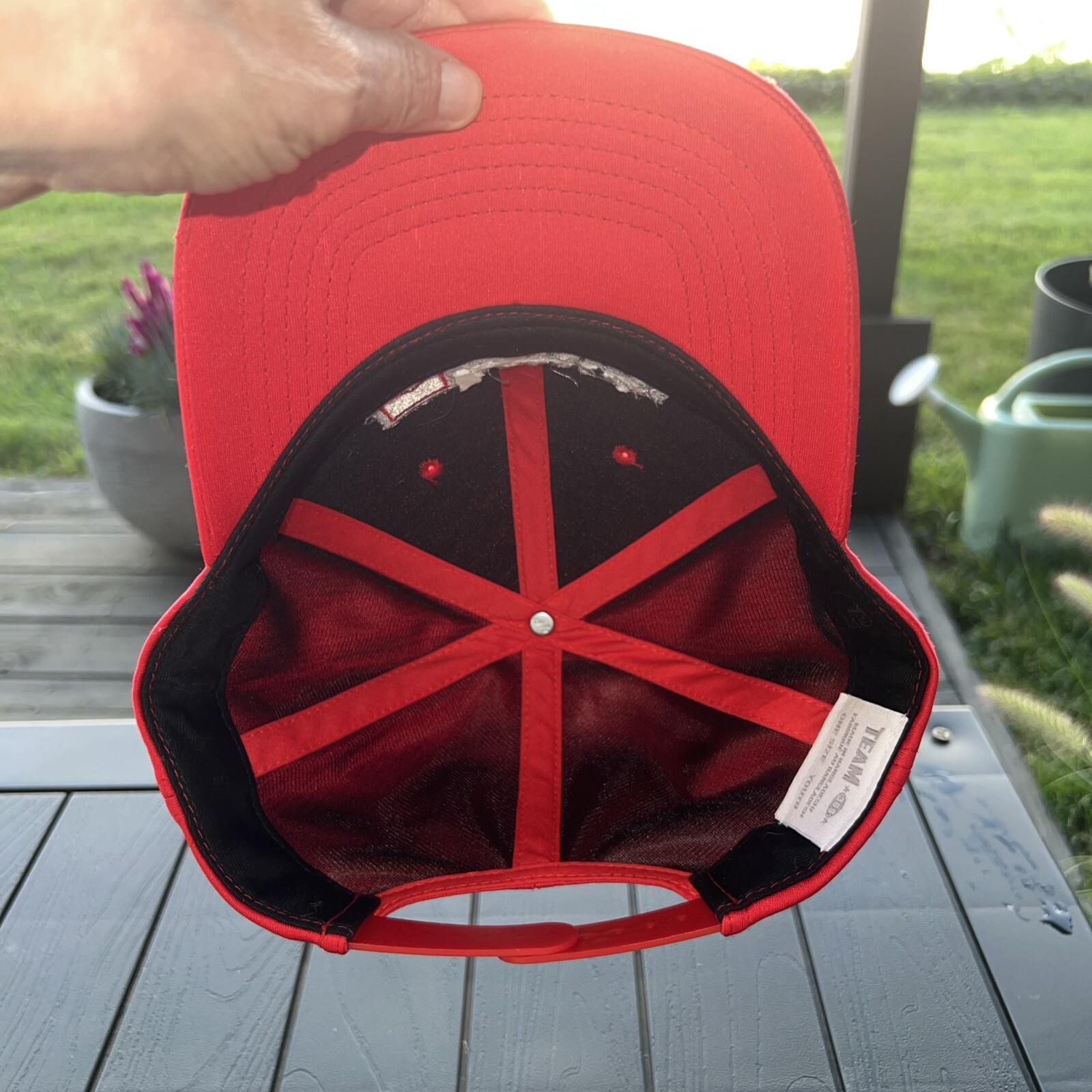Fearless Follower w Silver Red Logo Youth Hat Cap Hook Loop Polyester EUC