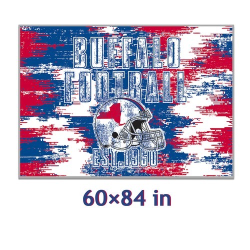 Buffalo Football Rug Non-Slip Backing 60"x84" Rug Gift 5'x7'/Free Hat Included