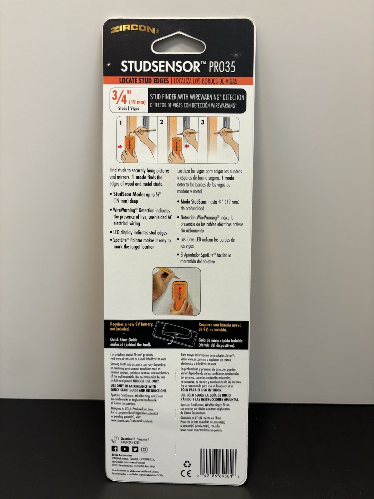 Zircon StudSensor Pro35 With WireWarning Detection