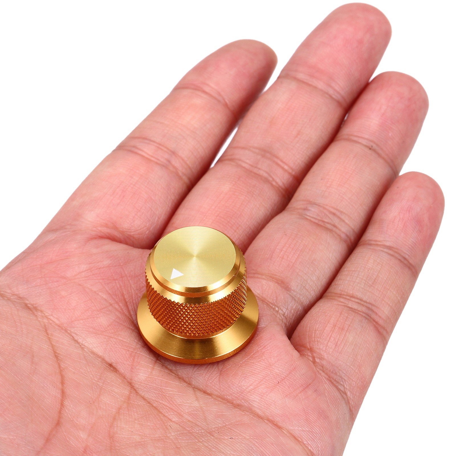 4 Pcs Aluminium Potentiometer Knobs 3/16" (4mm) Volume Tone Control 3/4" Gold