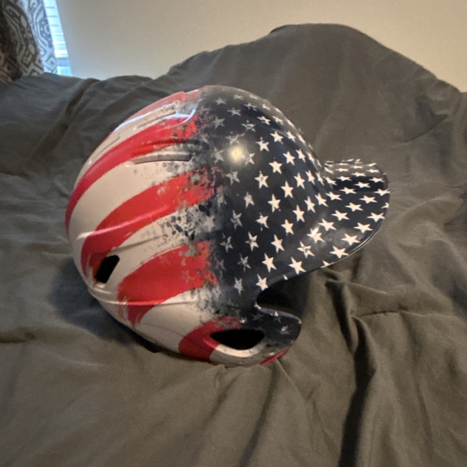 adidas GSH3A Senior Baseball Helmet Jaw Guard American Flag 7-7 5/8