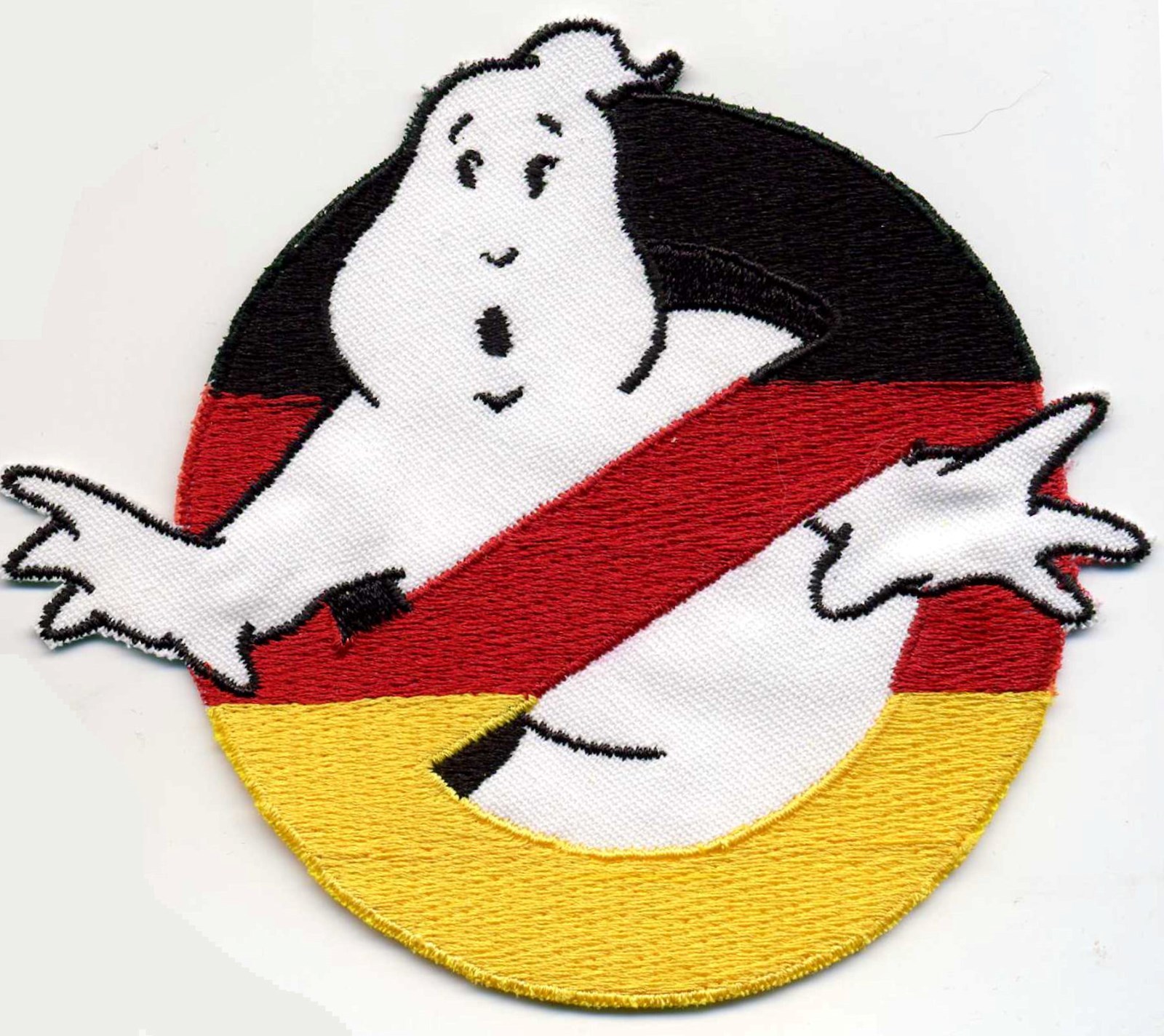 German Flag Style Embroidered ADULT Sized Ghostbusters No Ghost Iron-on Patch