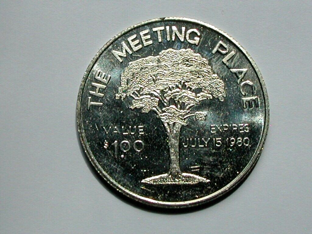 Newmarket ON CANADA 1980 Centennial Trade DOLLAR Token with Meeting Place Tree
