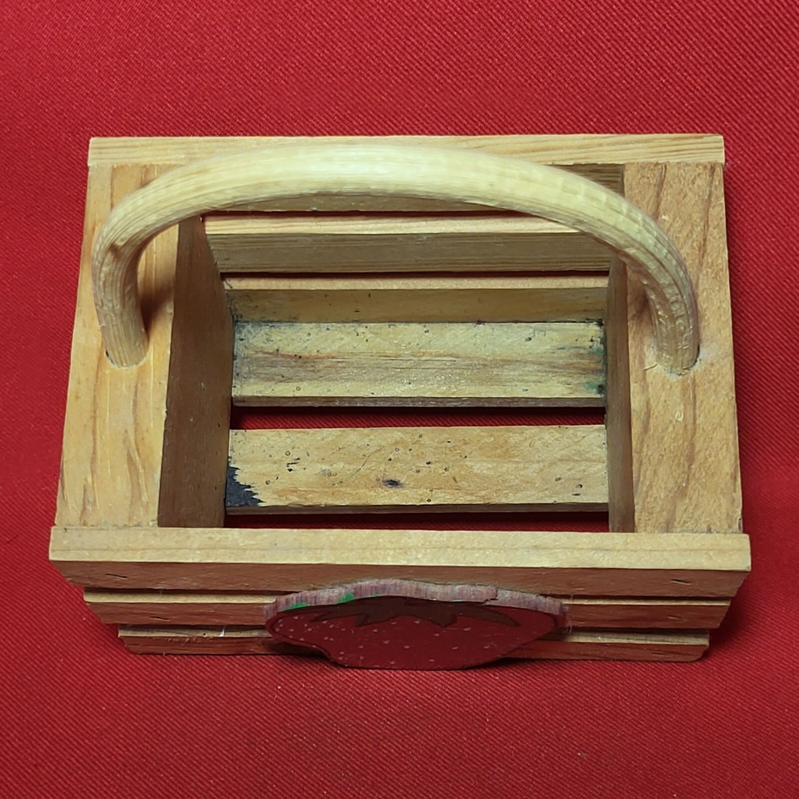 Small Strawberry Wood Basket