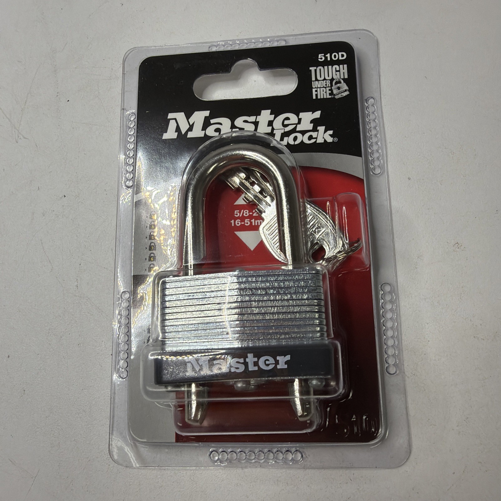 Master Lock 510D Adjustable Shackle Key Padlock 1-3/4'' W,  9/32'' D, Steel