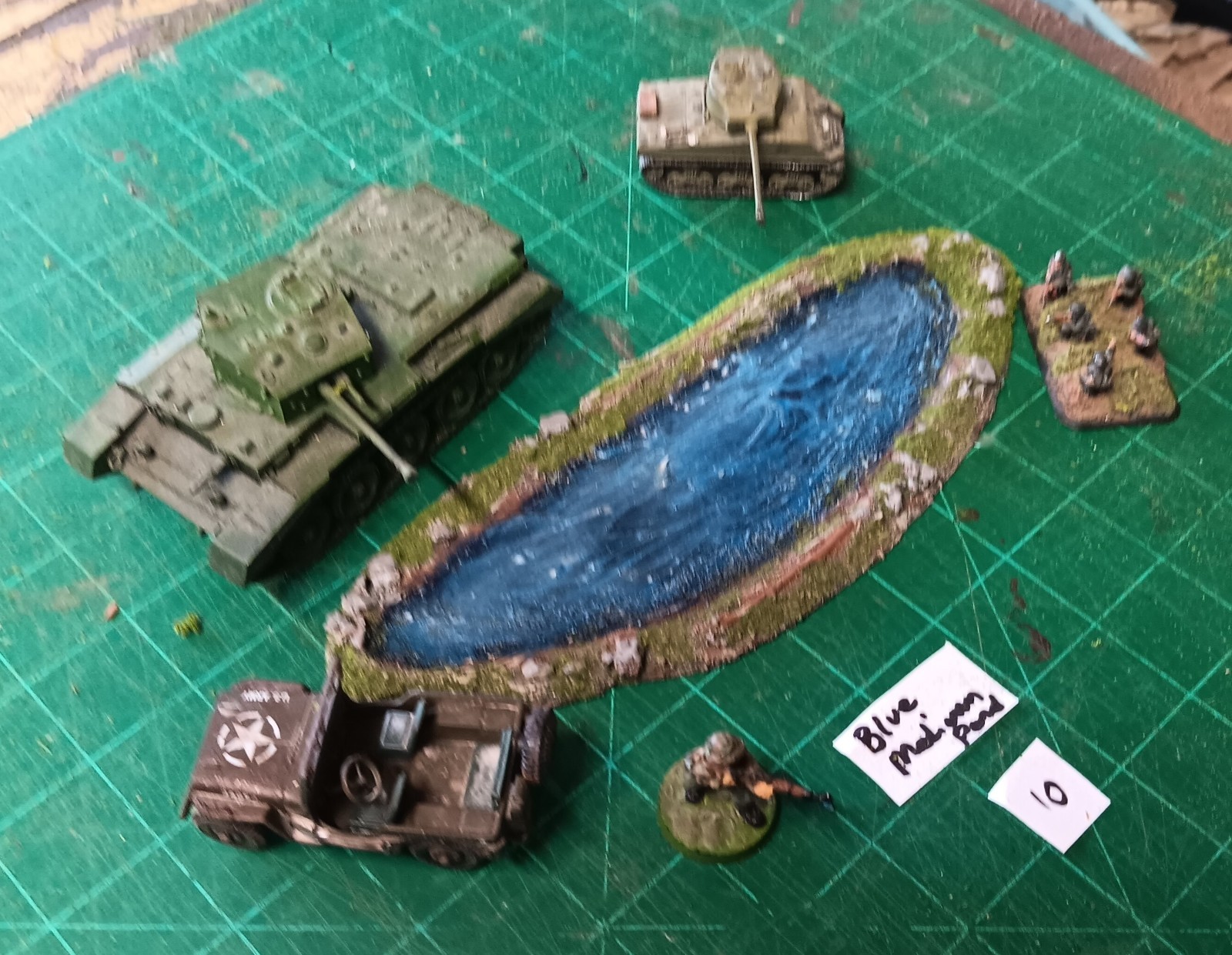 28mm 15mm Warhammer 40k,Bolt action FOW WW2 wargaming Medium Pond #10