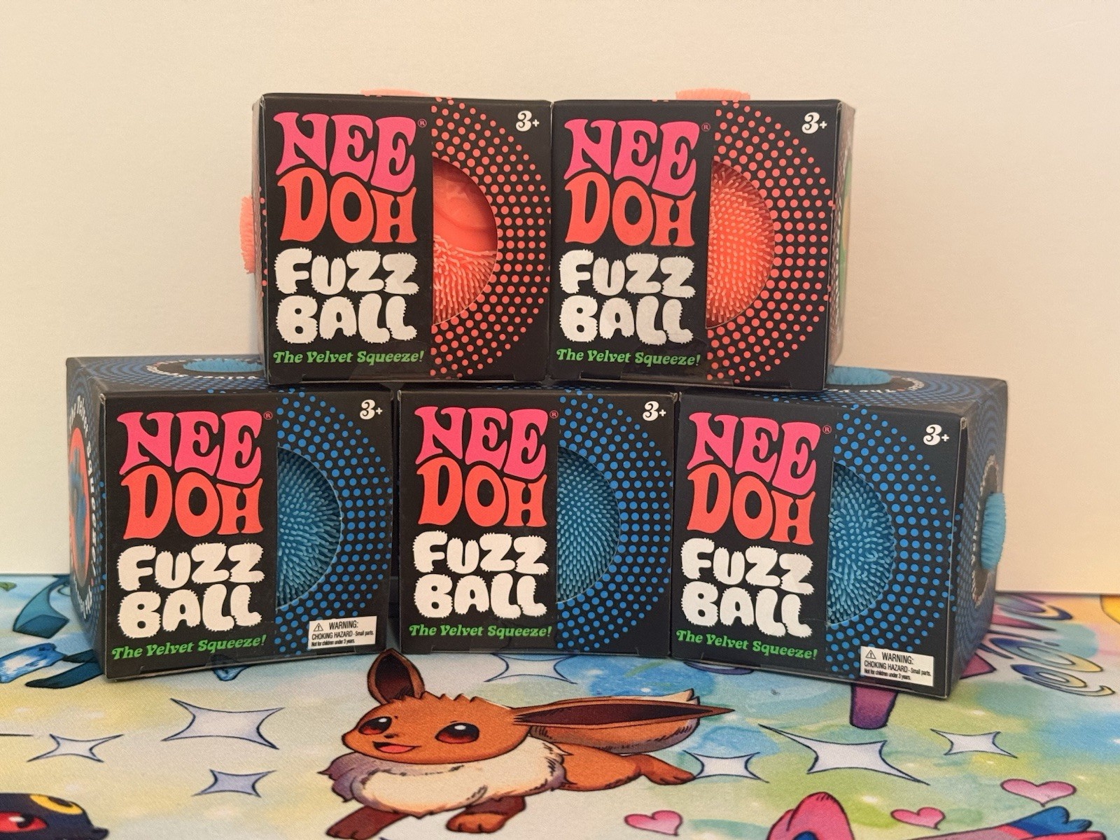 NeeDoh Fuzz Ball The Velvet Squeeze! Authentic Schylling  - Lot of 5