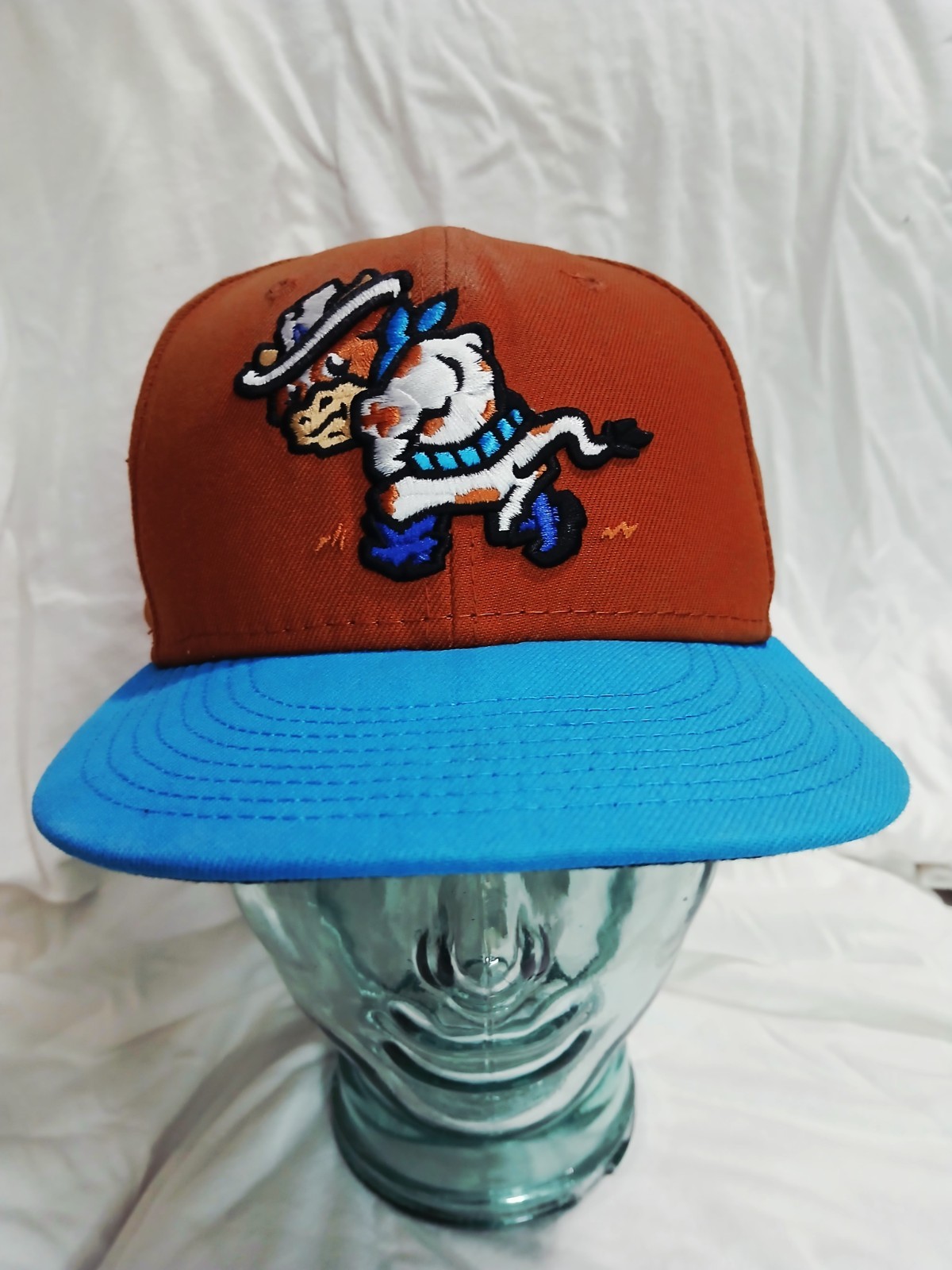 New Era Amarillo Sod Poodles Calf Fries MiLB Fitted Hat Brown Blue M/L