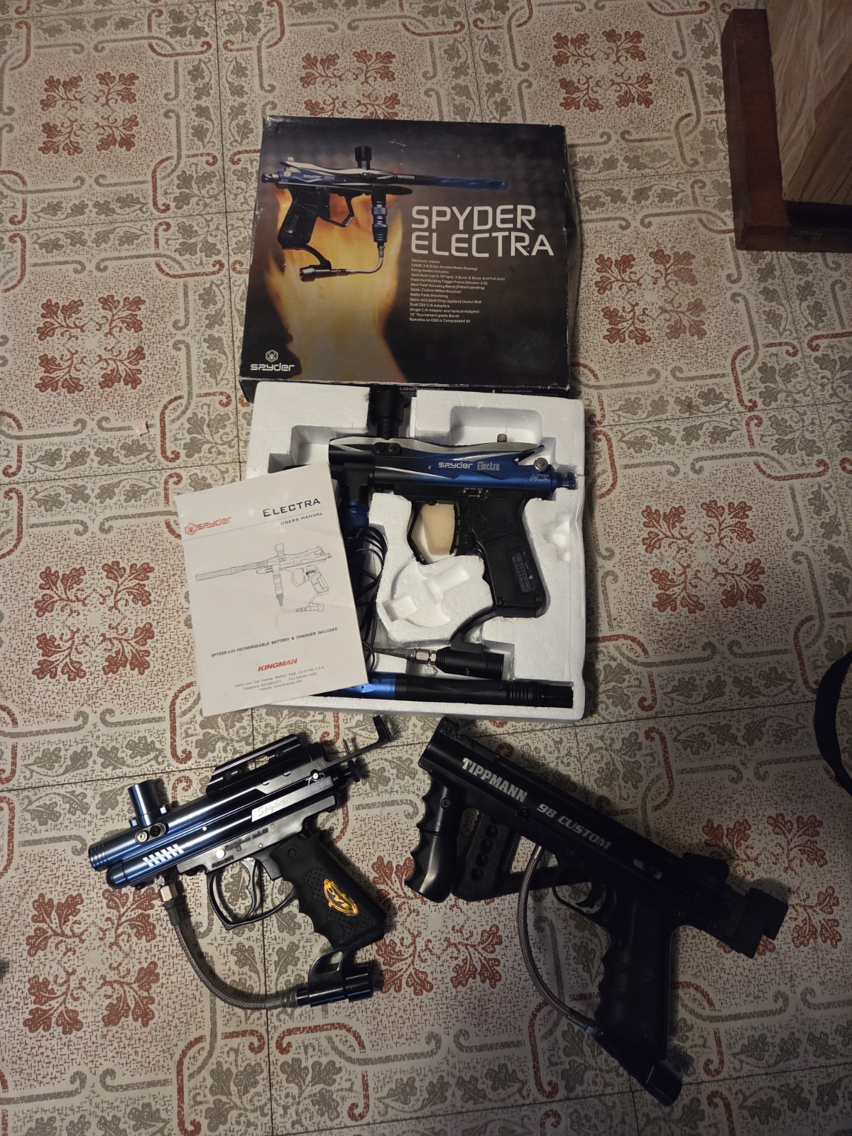 Tippmann 98 Custom Paintball Marker, 2 Spyders As Is Untested