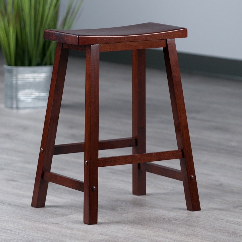 Saddle Seat Counter Stool Beechwood Bar Stool Backless Kitchen Seating New