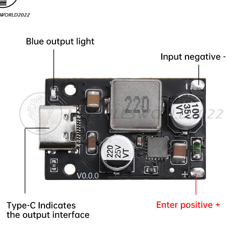 1-10*DC8~30V PD65W Fast Charging Module Step-Down Support PD3.1 QC3.0 SCP Type-C