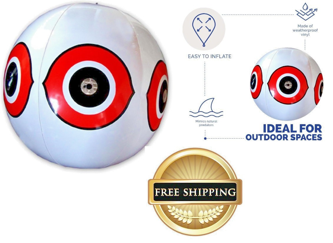 Bird-X White Scare Eyes Visual Bird Repeller, Scare Eyes,  White NEW SHIPS FREE