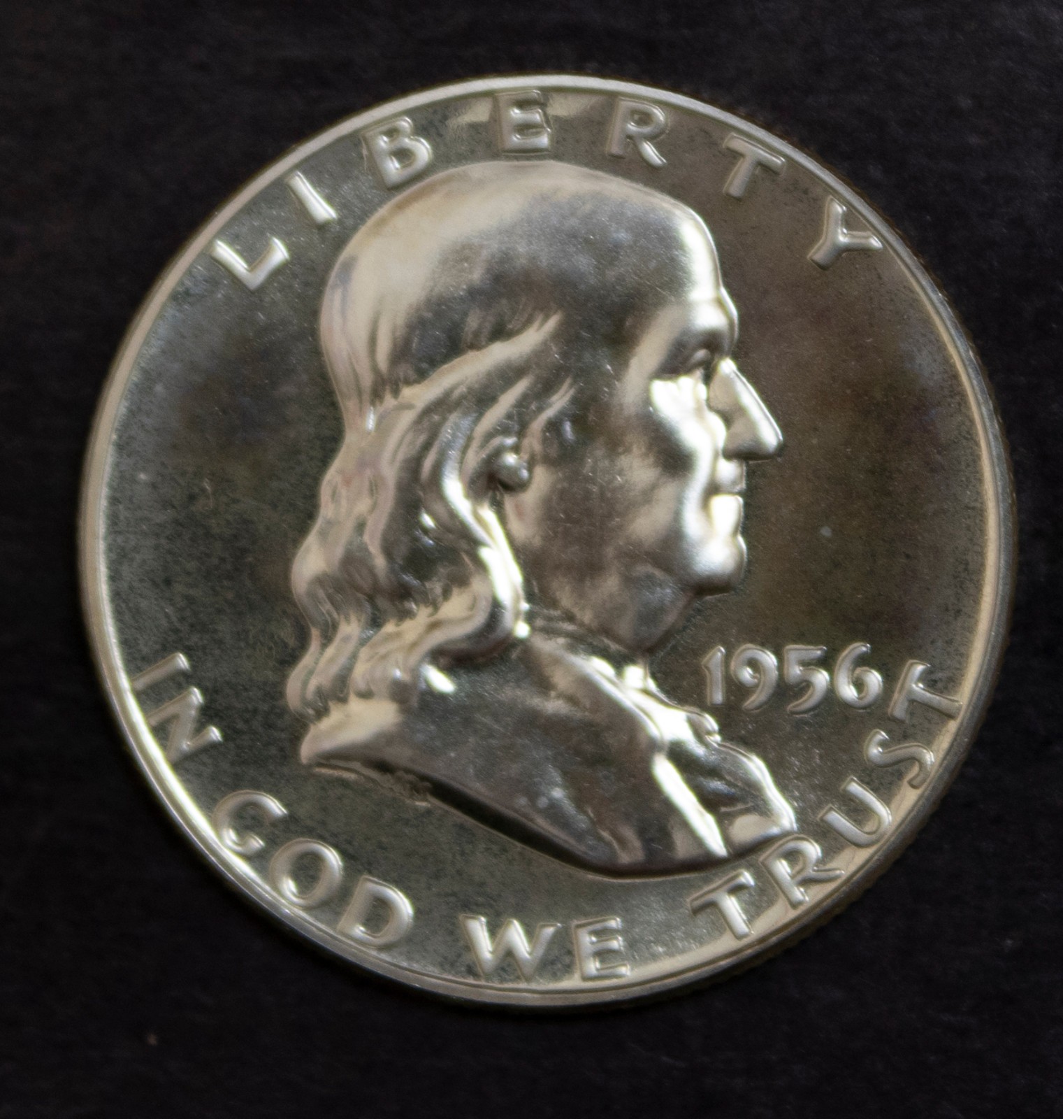 1956 Silver Franklin Half Gem Proof Cameo Reverse..........Lot 6492