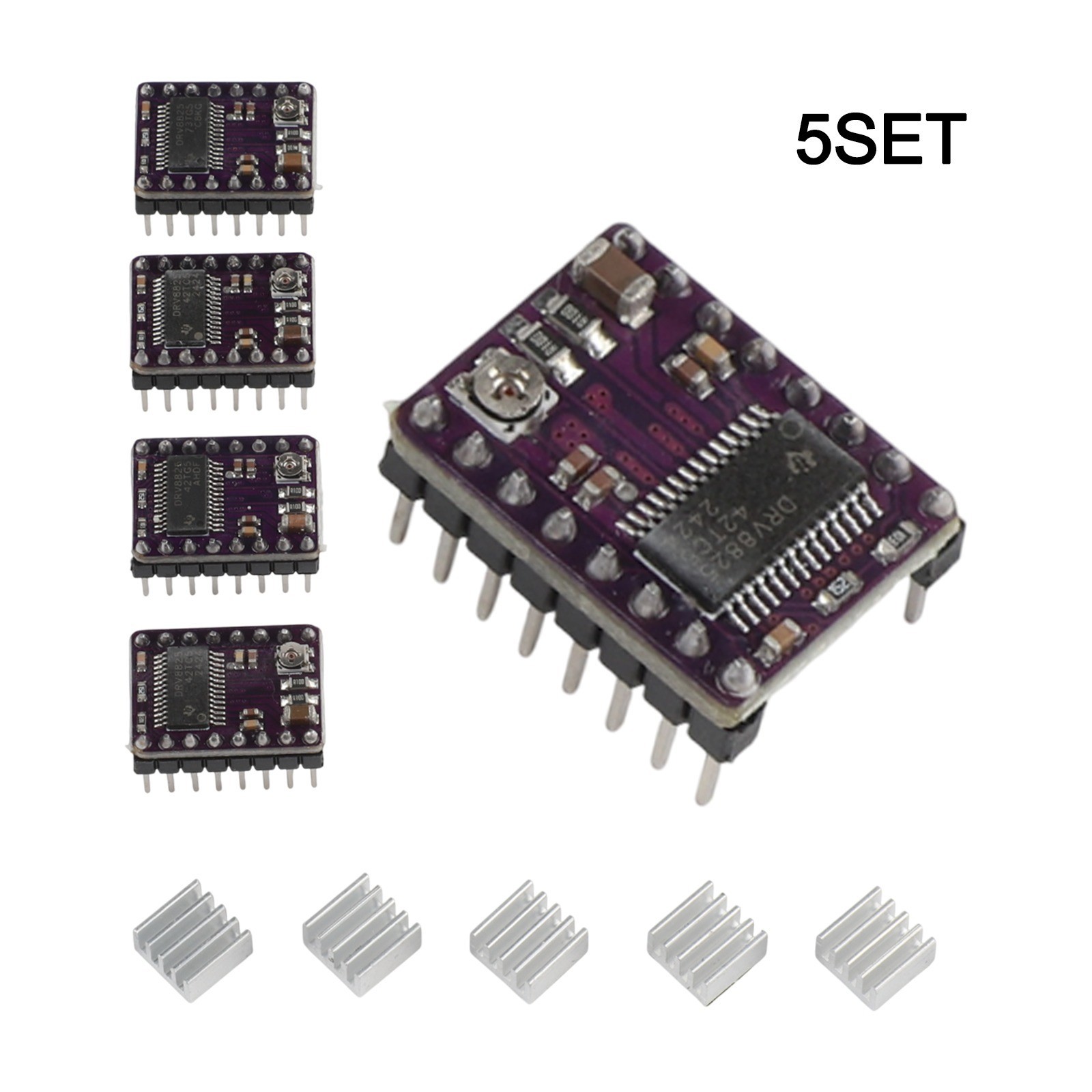 5 Pcs DRV8825 Stepper Motor Driver Control Extension Shield Board For 3D Printer