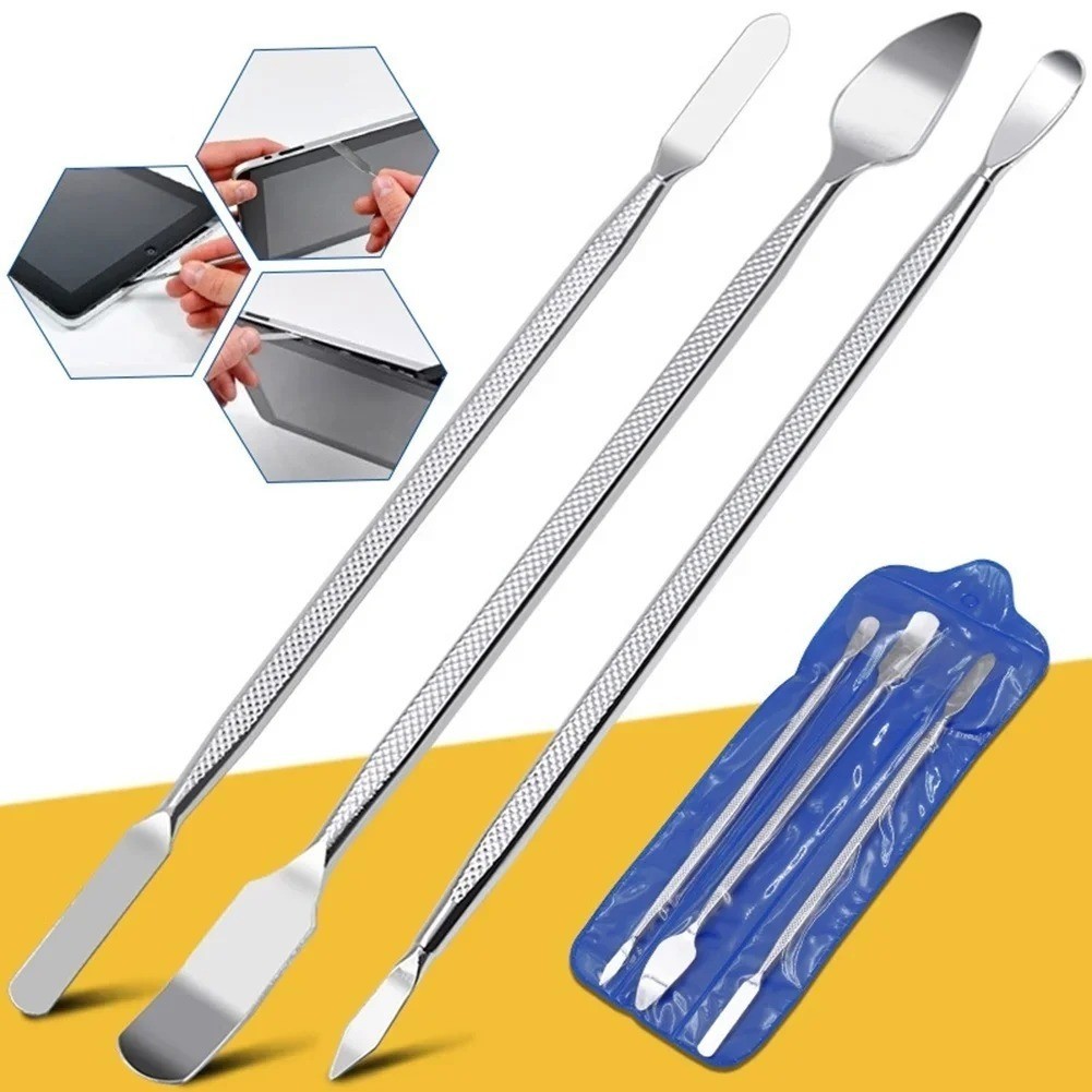 3PC Metal Spudger Pry Tool Kit for Phone Tablet Repair Chrome Vanadium Steel Set